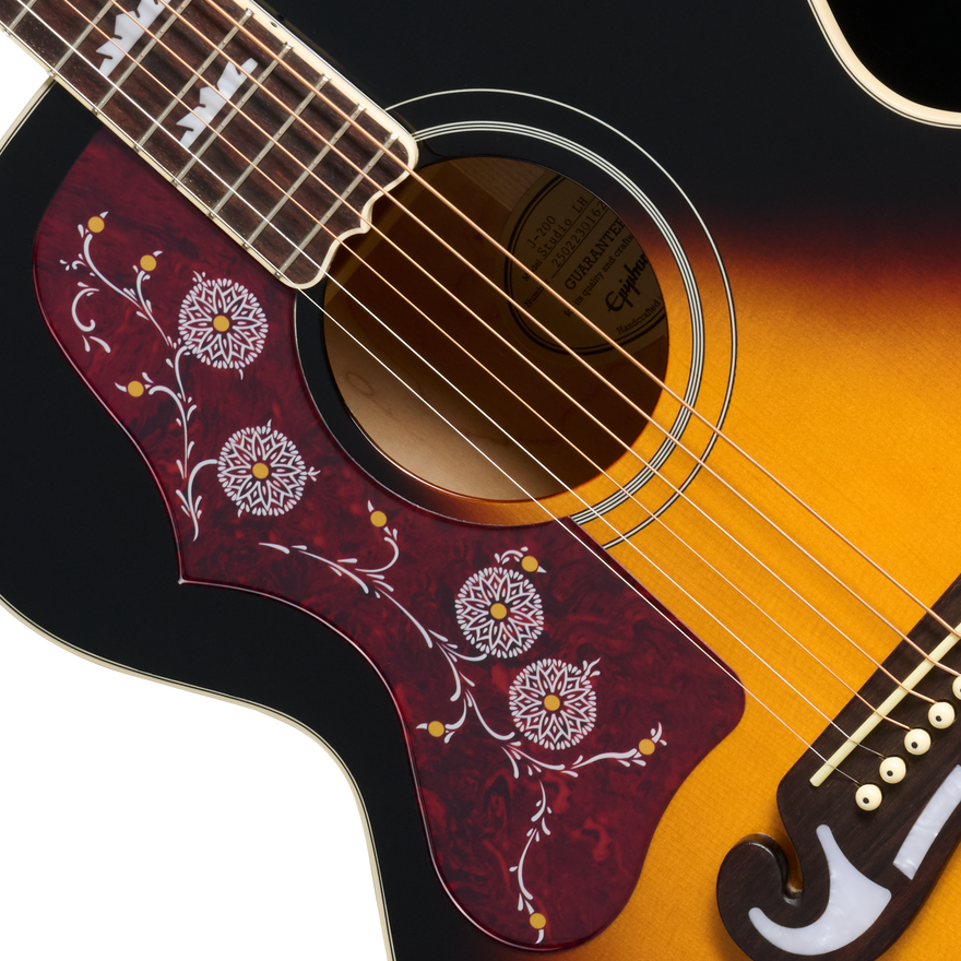 Epiphone J-200 Studio, Left-Handed, Vintage Sunburst Acoustic Guitar Epiphone
