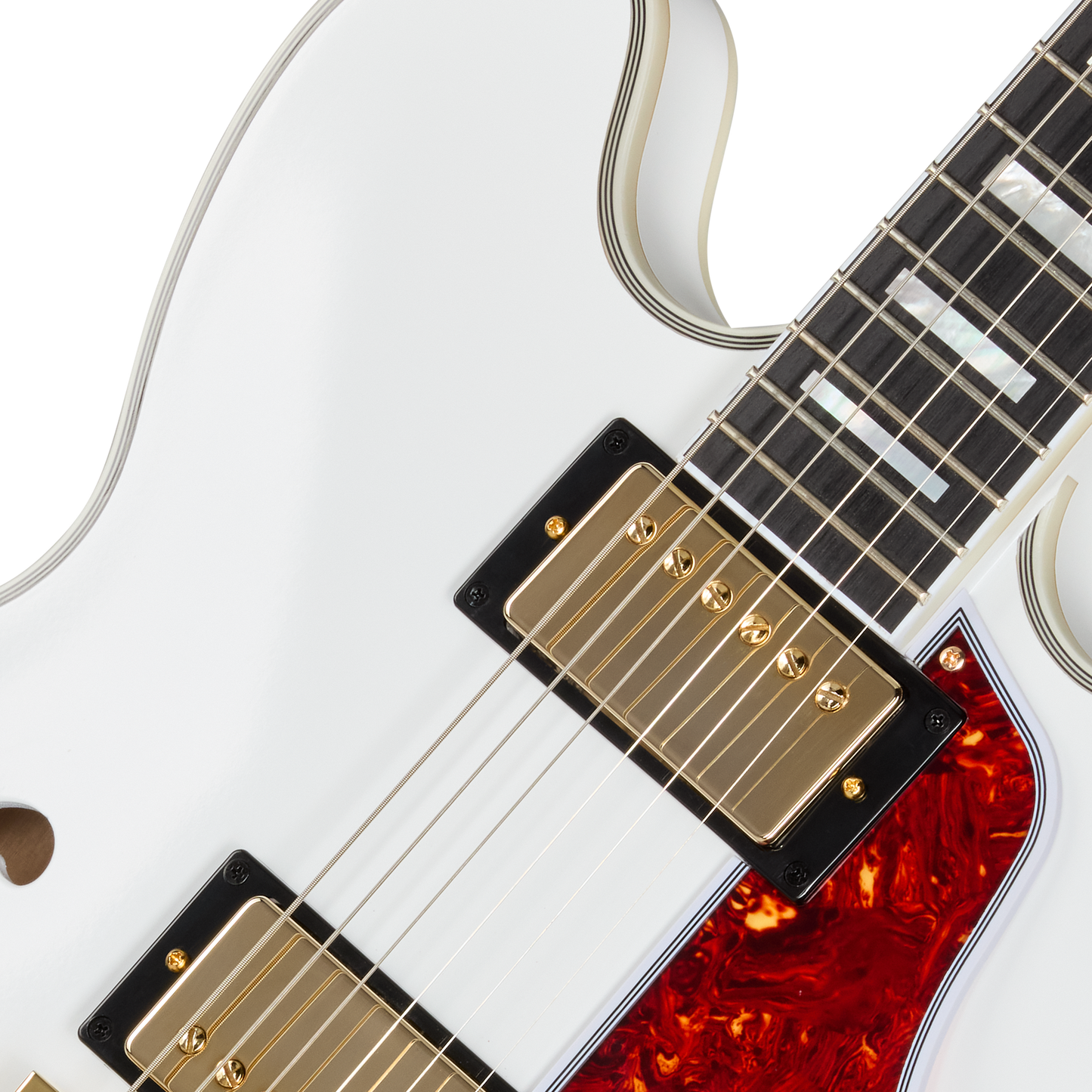 Epiphone IGC Alex Lifeson 1976 ES-355 Reissue, Alpine White Electric Guitar Epiphone