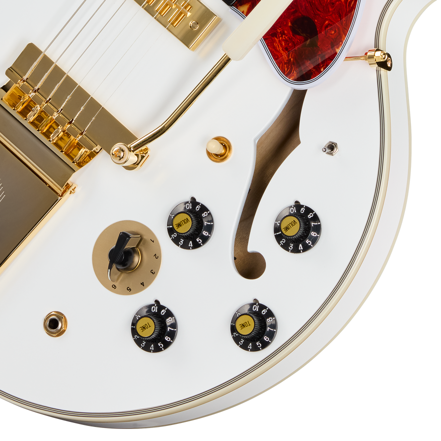 Epiphone IGC Alex Lifeson 1976 ES-355 Reissue, Alpine White Electric Guitar Epiphone