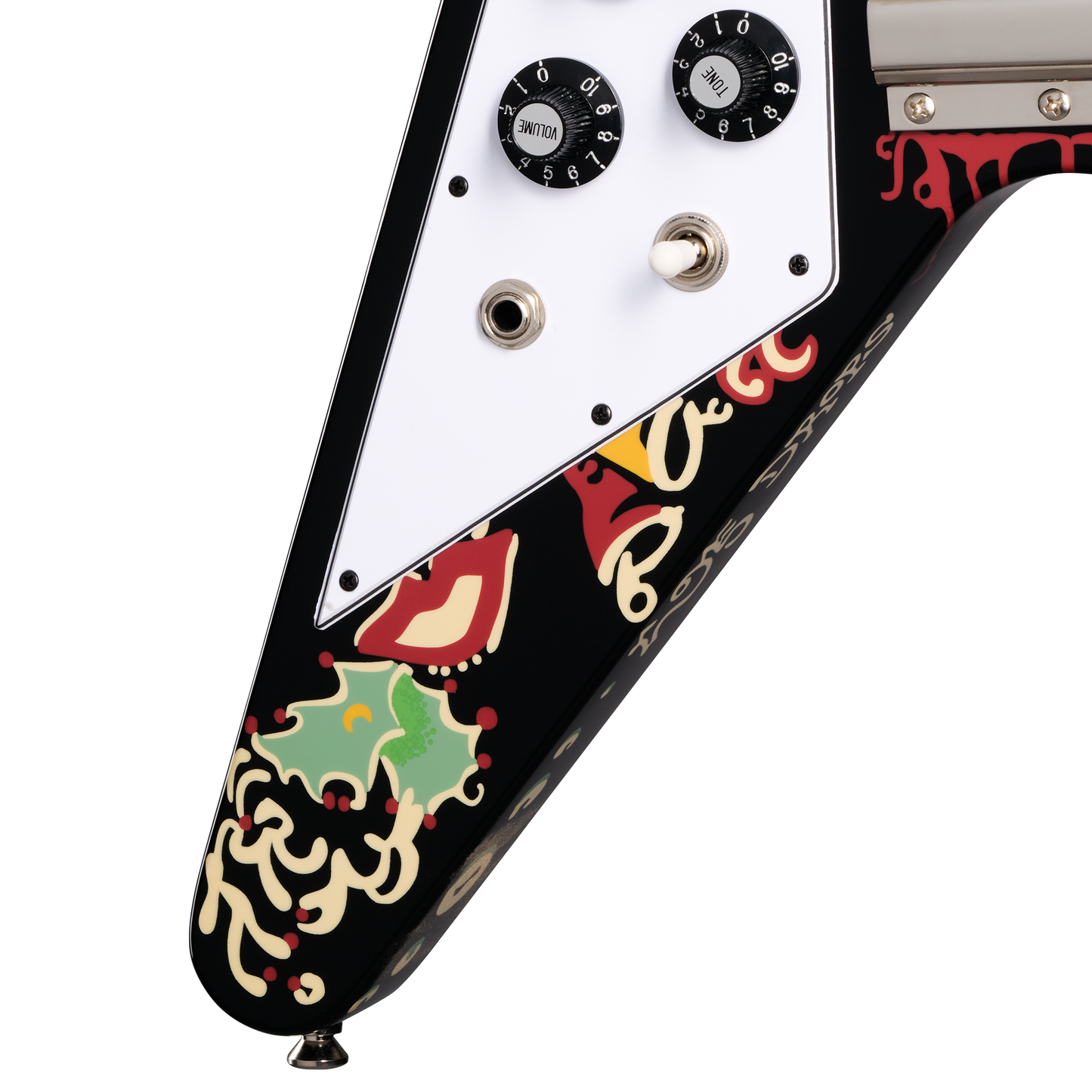 Epiphone Inspired by Gibson Custom Jimi Hendrix™ "Love Drops" Flying V, Left-Handed, Ebony Electric Guitar Epiphone