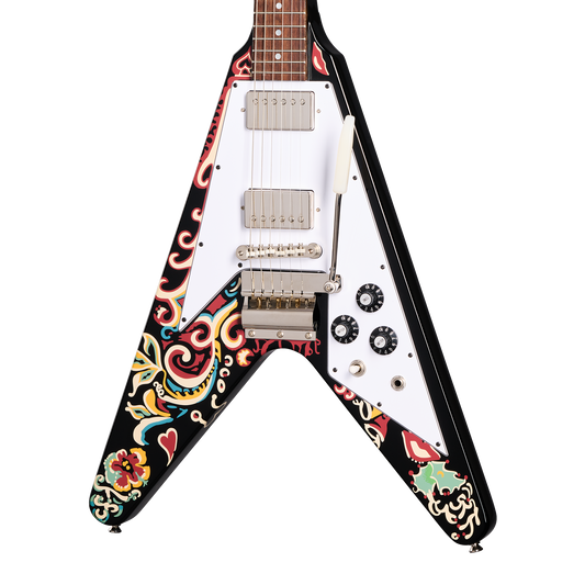 Epiphone Jimi Hendrix™ "Love Drops" Flying V, Ebony Electric Guitar Epiphone