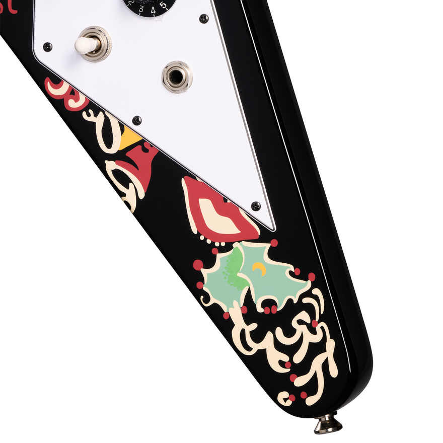 Epiphone Jimi Hendrix™ "Love Drops" Flying V, Ebony Electric Guitar Epiphone