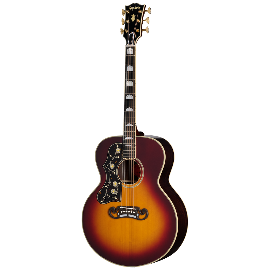 Epiphone IGC Pre-War SJ-200 Rosewood Reissue, Left-Handed, Vintage Sunburst Acoustic Guitar Epiphone