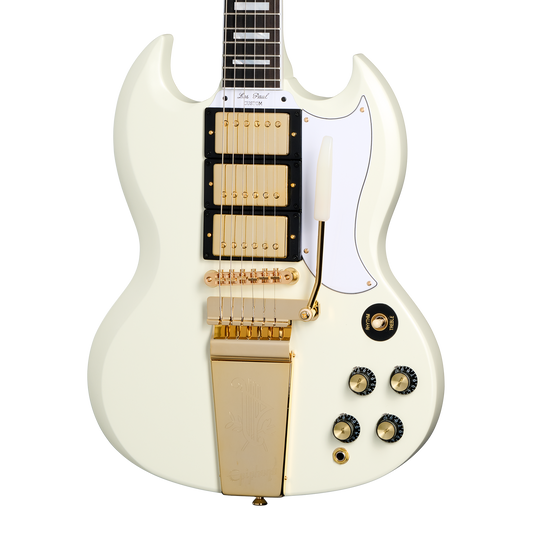 Epiphone IGC 1963 Les Paul SG Custom With Maestro Vibrola, Classic White Electric Guitar Epiphone