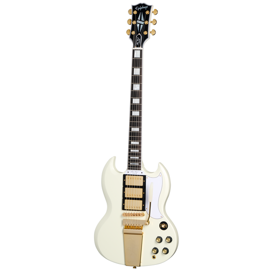 Epiphone IGC 1963 Les Paul SG Custom With Maestro Vibrola, Classic White Electric Guitar Epiphone