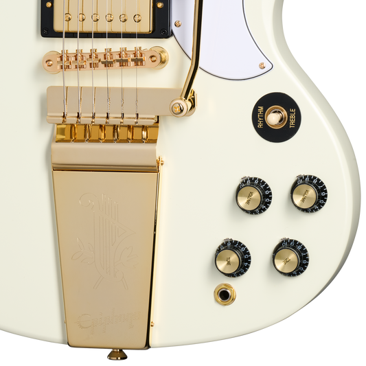 Epiphone IGC 1963 Les Paul SG Custom With Maestro Vibrola, Classic White Electric Guitar Epiphone