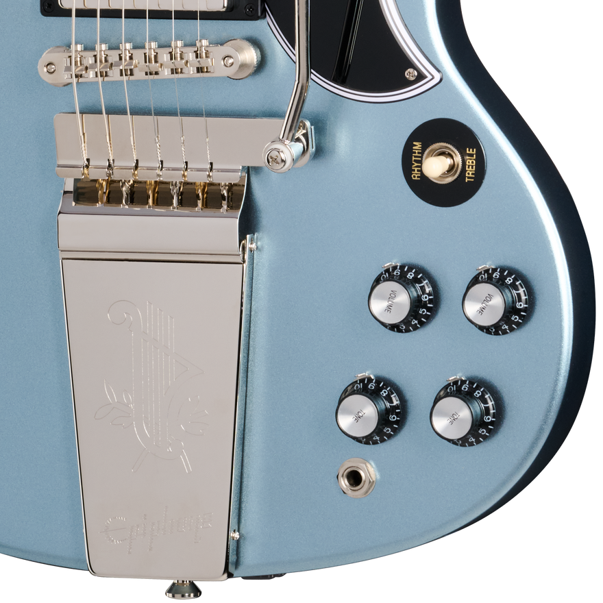 Epiphone IGC 1964 SG Standard Reissue with Maestro Vibrola, Antique Pelham Blue, Exclusive Electric Guitar Epiphone