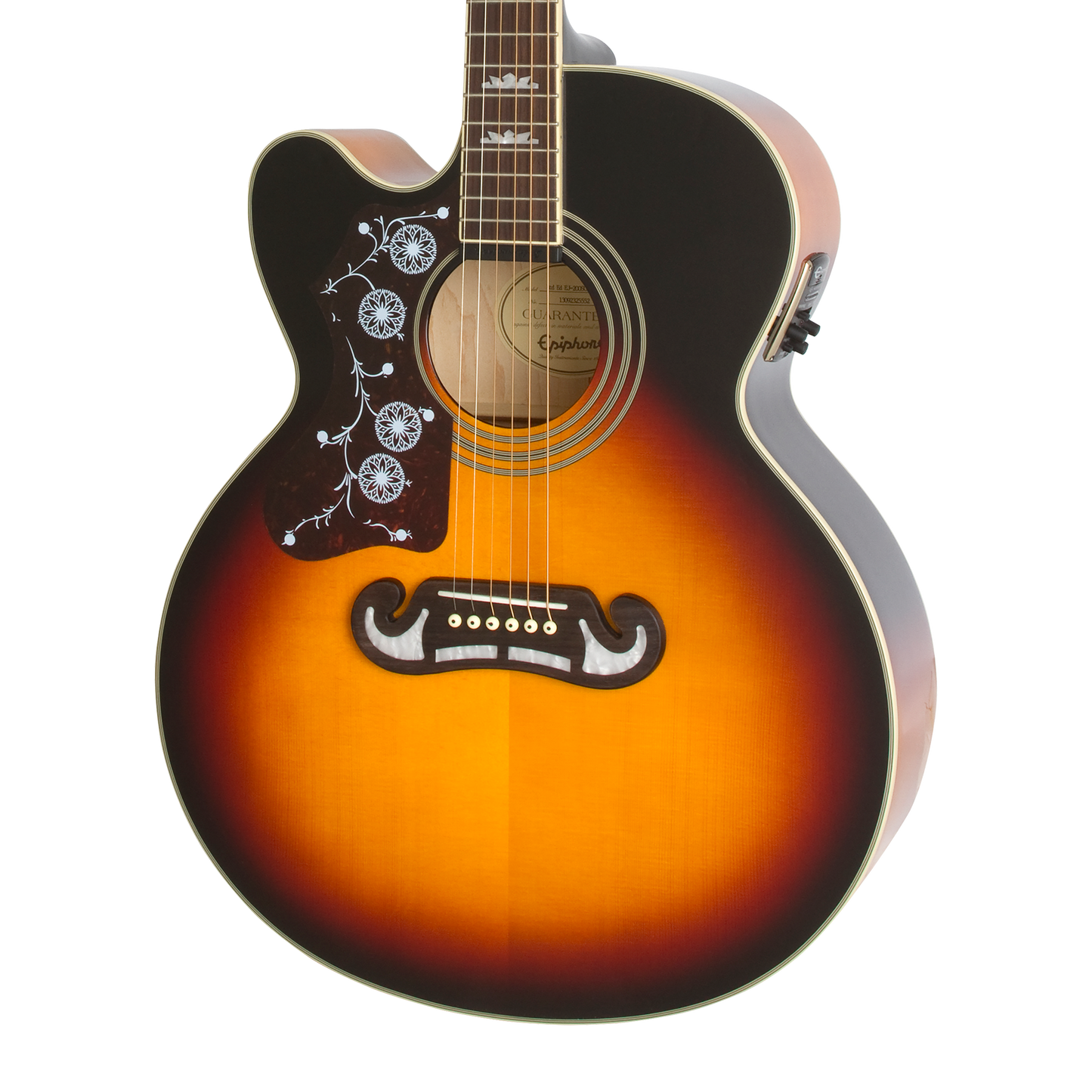 Epiphone J-200 EC Studio, Left-Handed, Vintage Sunburst Acoustic Guitar Epiphone