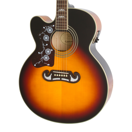 Epiphone J-200 EC Studio, Left-Handed, Vintage Sunburst Acoustic Guitar Epiphone