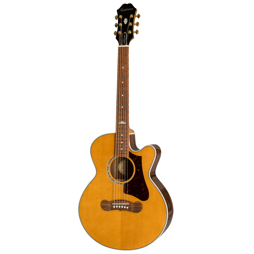 Epiphone J-200 EC Studio Parlor, Vintage Natural Acoustic Guitar Epiphone