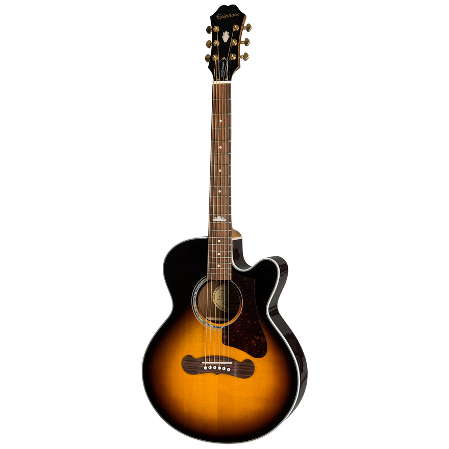 Epiphone J-200 EC Studio Parlor, Vintage Sunburst Acoustic Guitar Epiphone