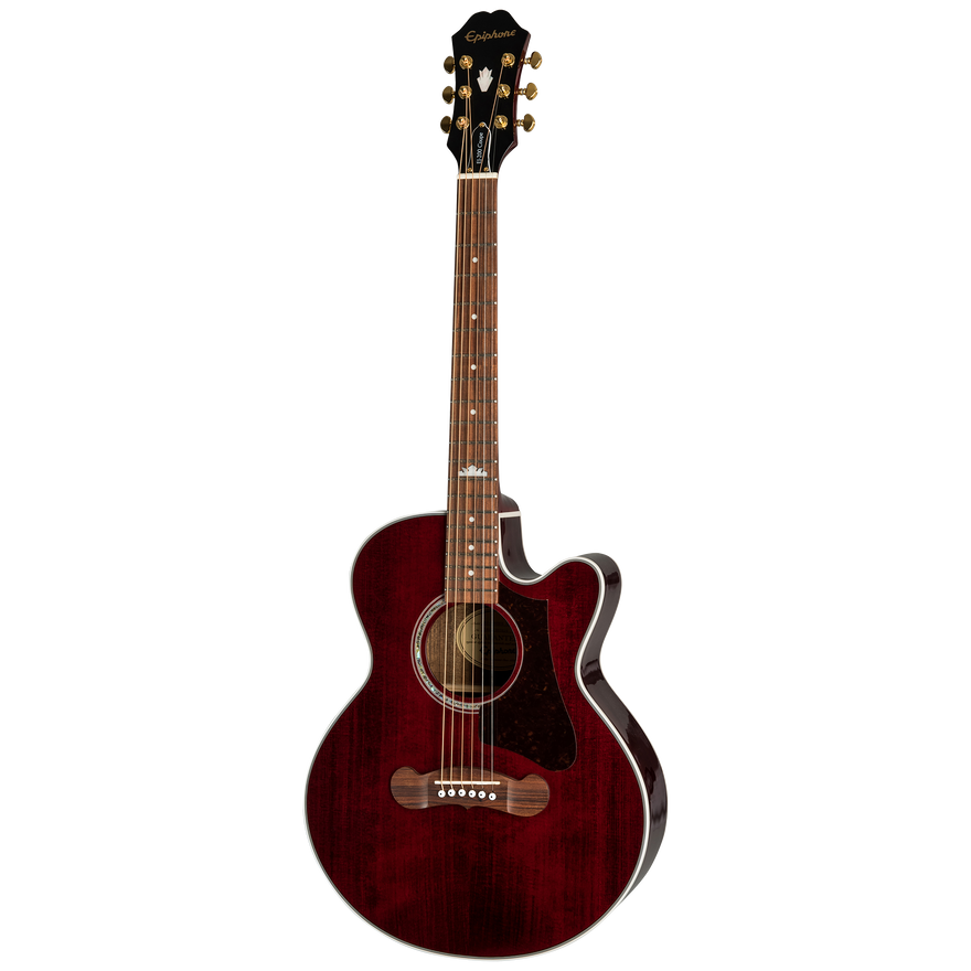Epiphone J-200 EC Studio Parlor, Wine Red Acoustic Guitar Epiphone