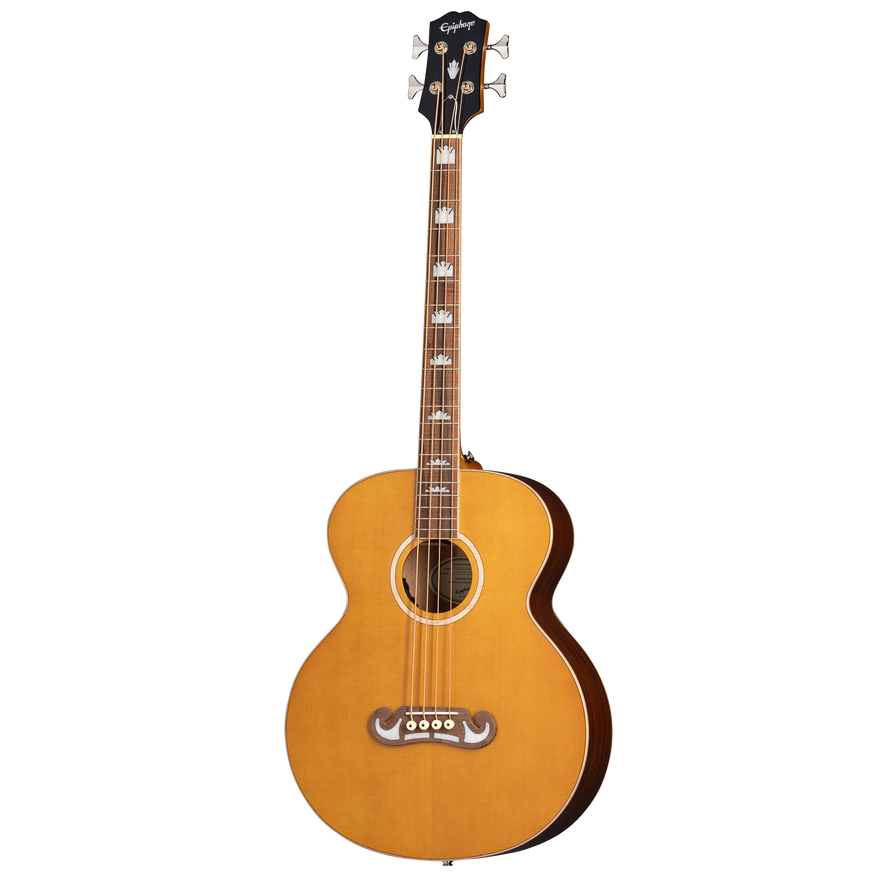 Epiphone El Capitan J-200 Studio Bass, Aged Vintage Natural Acoustic Bass Epiphone