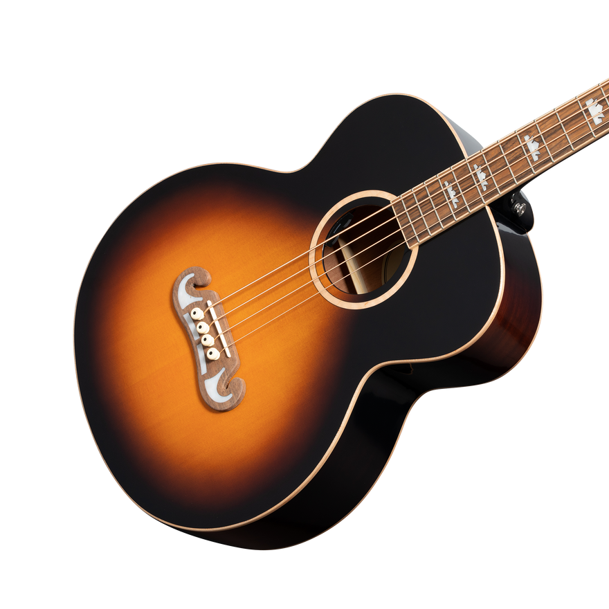 Epiphone El Capitan J-200 Studio Bass, Aged Vintage Sunburst Acoustic Bass Epiphone
