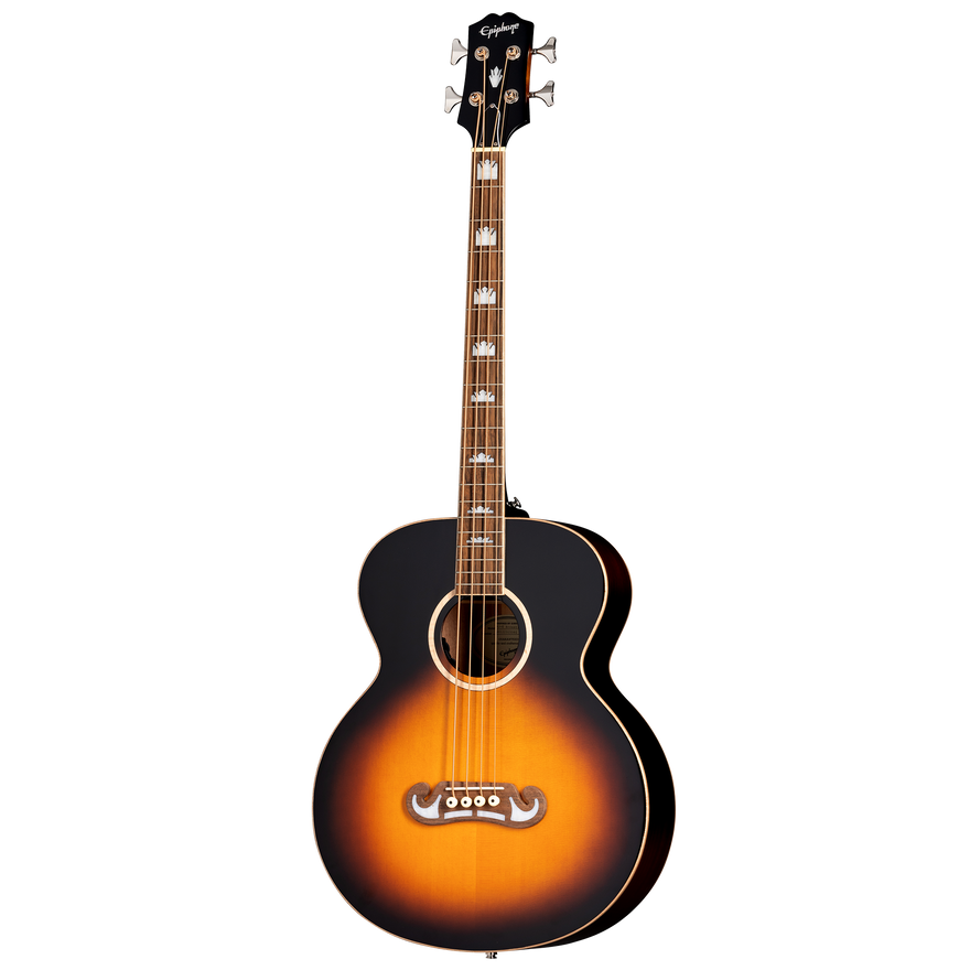 Epiphone El Capitan J-200 Studio Bass, Aged Vintage Sunburst Acoustic Bass Epiphone