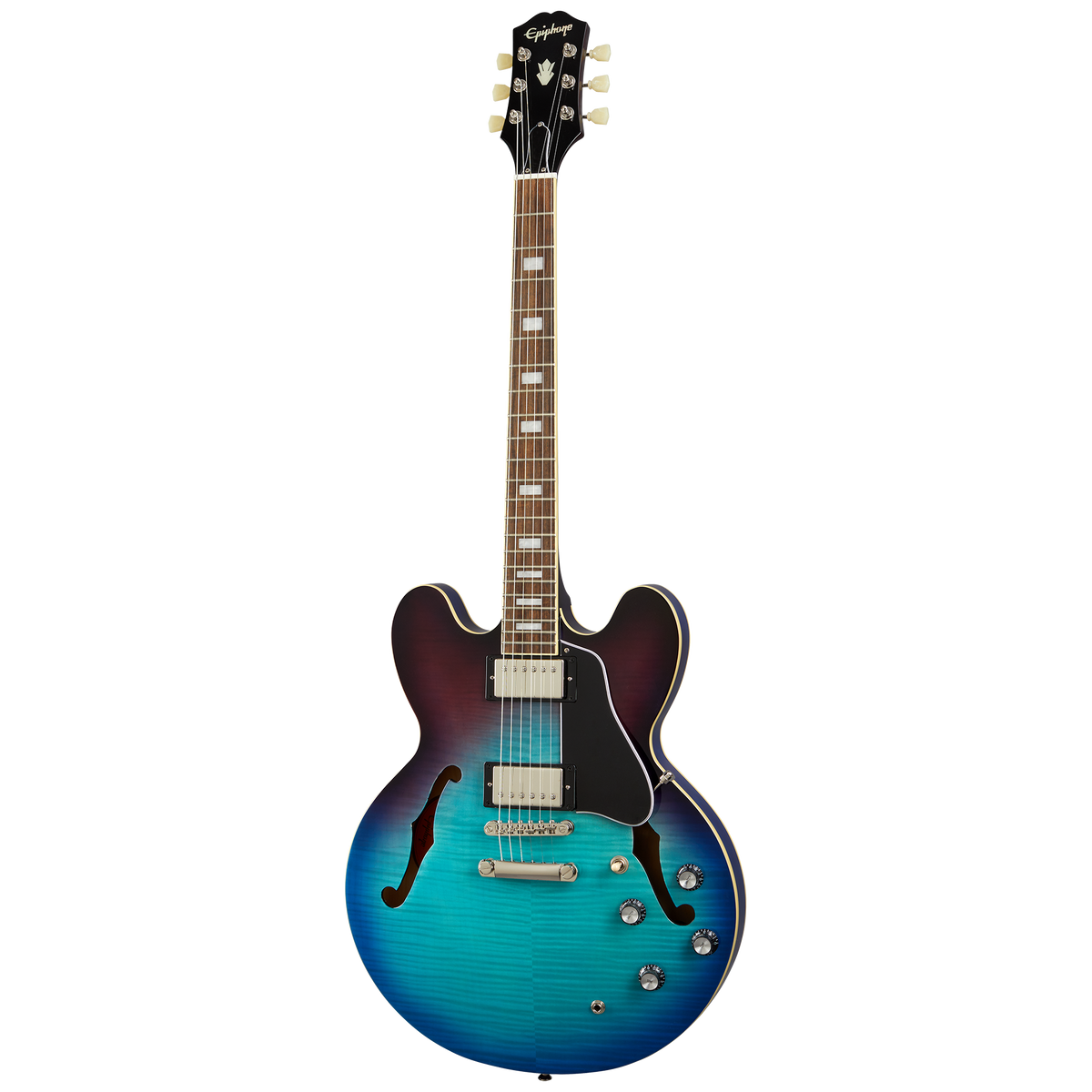 Epiphone ES-335 Figured with Rosewood Fretboard, Blueberry Burst Electric Guitar Epiphone