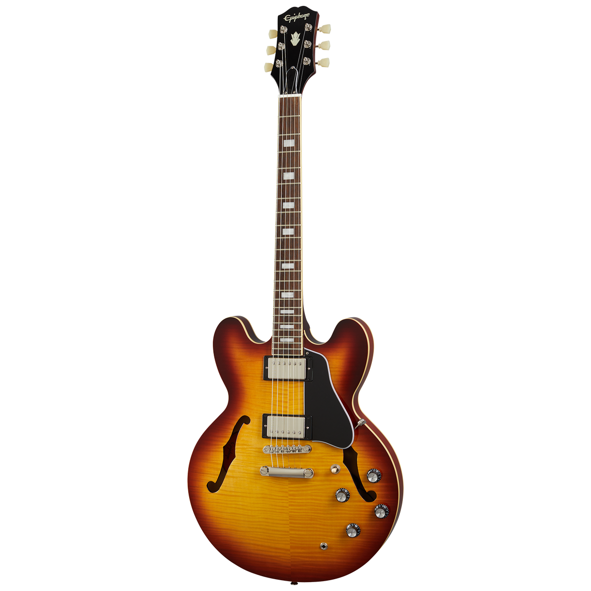 Epiphone ES-335 Figured with Rosewood Fretboard, Raspberry Tea Burst Electric Guitar Epiphone