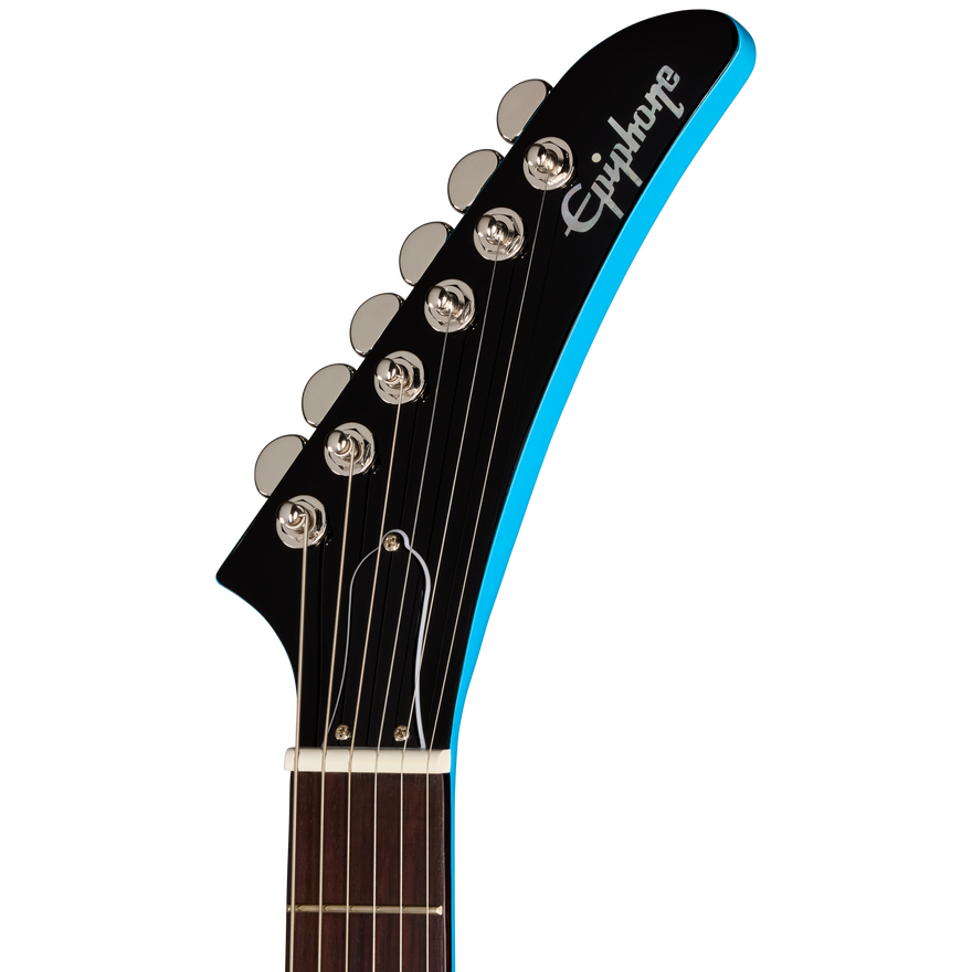 Guitar headstock with 'Epiphone' branding on a white background