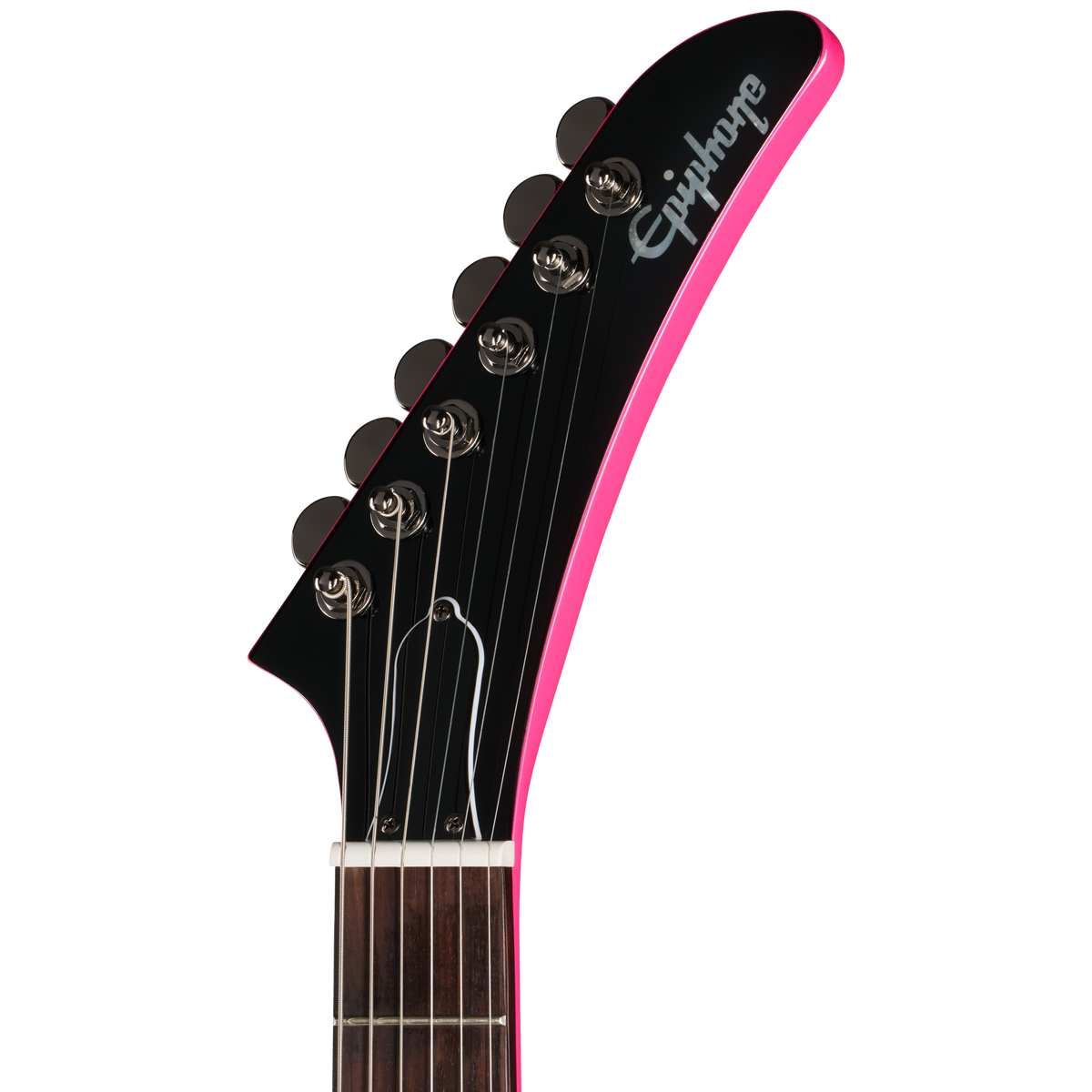 Guitar headstock with 'Epiphone' branding on a white background