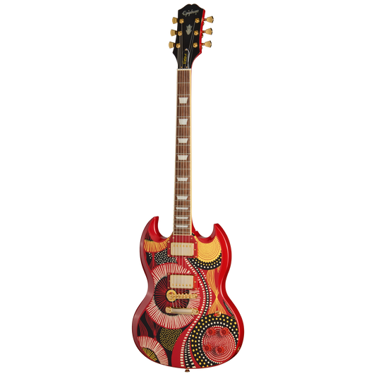 Epiphone Fatoumata Diawara SG, Ember Red with Malian Graphic Electric Guitar Epiphone