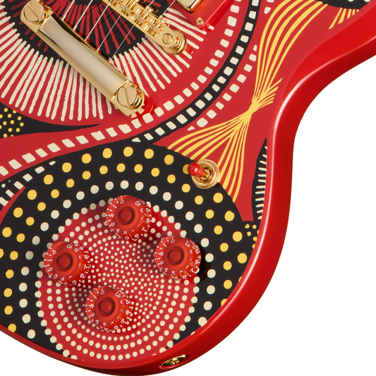 Epiphone Fatoumata Diawara SG, Ember Red with Malian Graphic Electric Guitar Epiphone