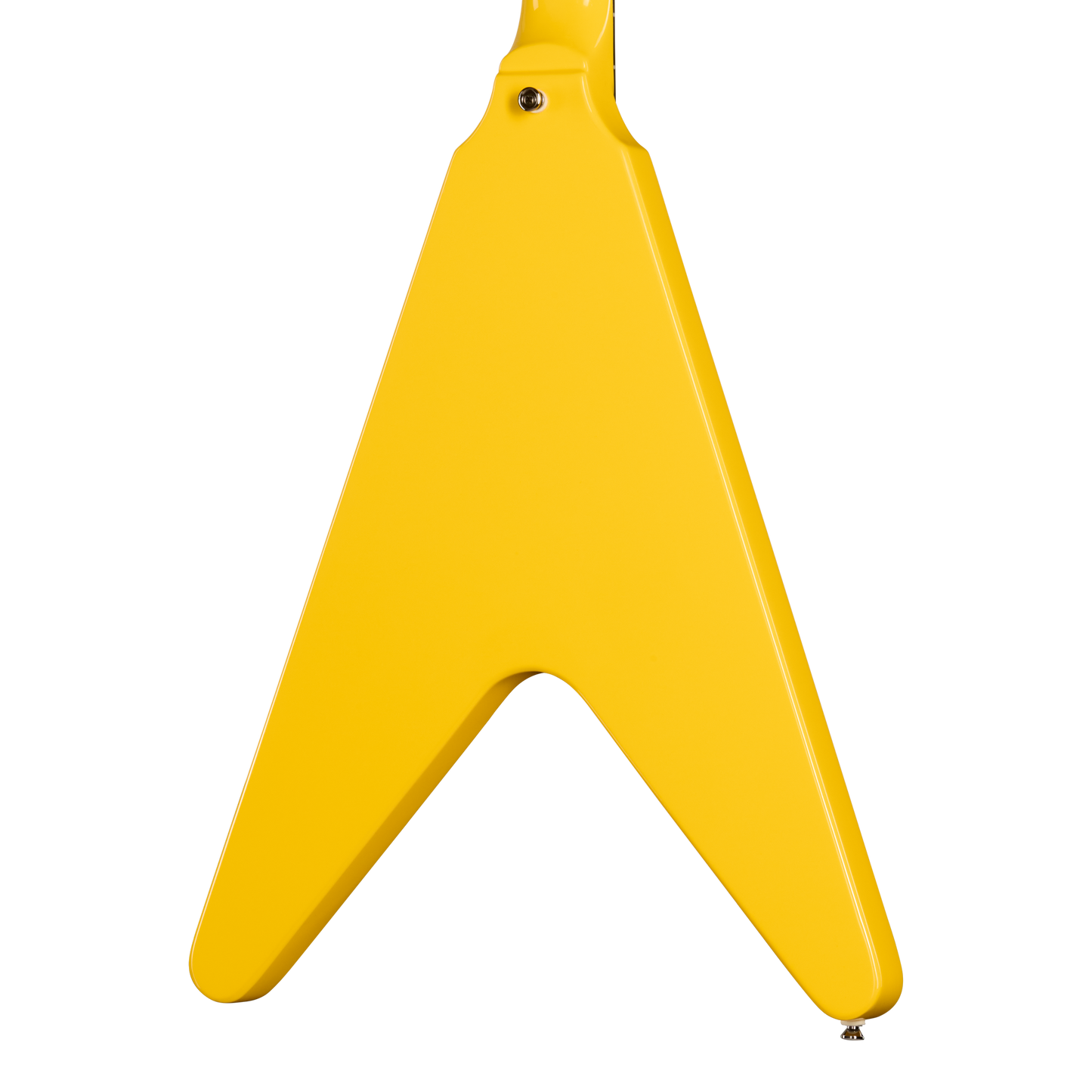 Yellow guitar on a white background