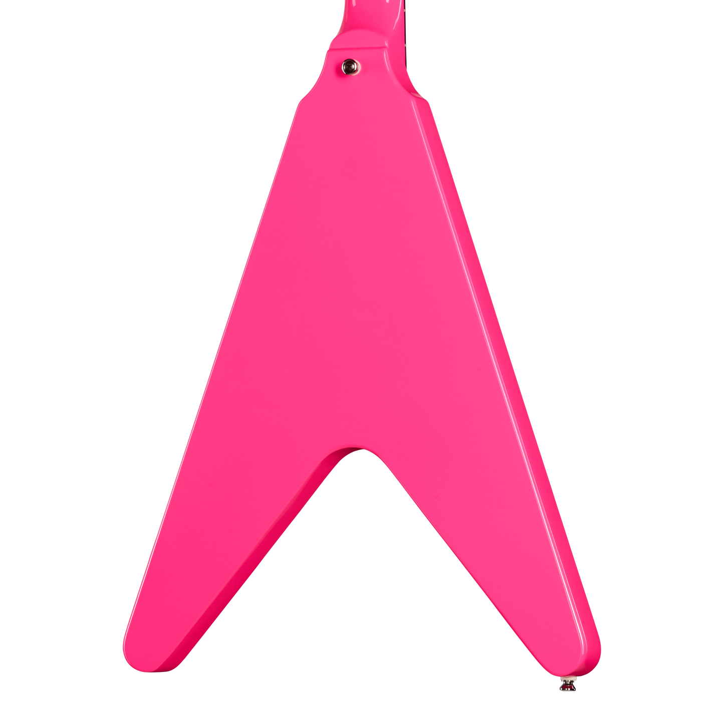 Pink guitar on a white background