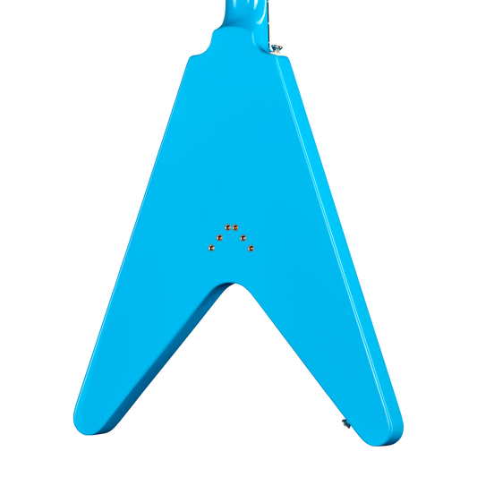 Blue guitar on a white background