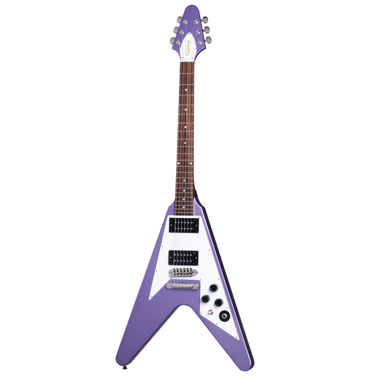 Epiphone Kirk Hammett 1979 Flying V, Purple Metallic Electric Guitar Epiphone