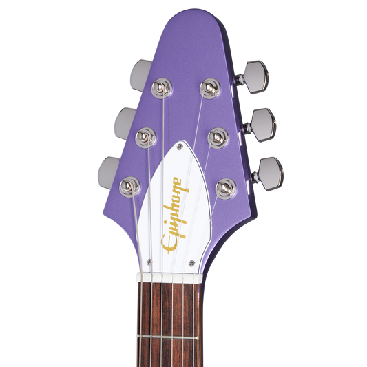Epiphone Kirk Hammett 1979 Flying V, Purple Metallic Electric Guitar Epiphone
