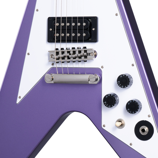 Epiphone Kirk Hammett 1979 Flying V, Purple Metallic Electric Guitar Epiphone