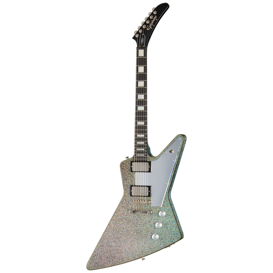 Epiphone Lzzy Hale Explorer Custom, Black Diamond Holographic Sparkle Electric Guitar Epiphone