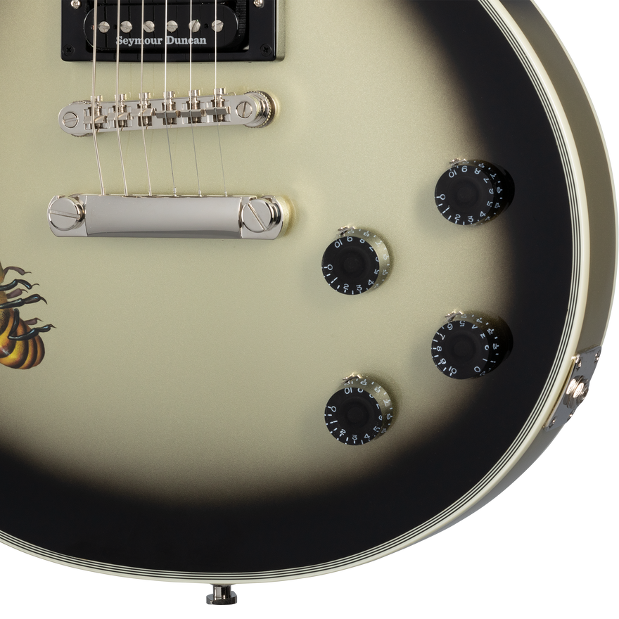 Epiphone Adam Jones Les Paul Custom Art Collection: Mark Ryden’s “Queen Bee” , Antique Silverburst Electric Guitar Epiphone