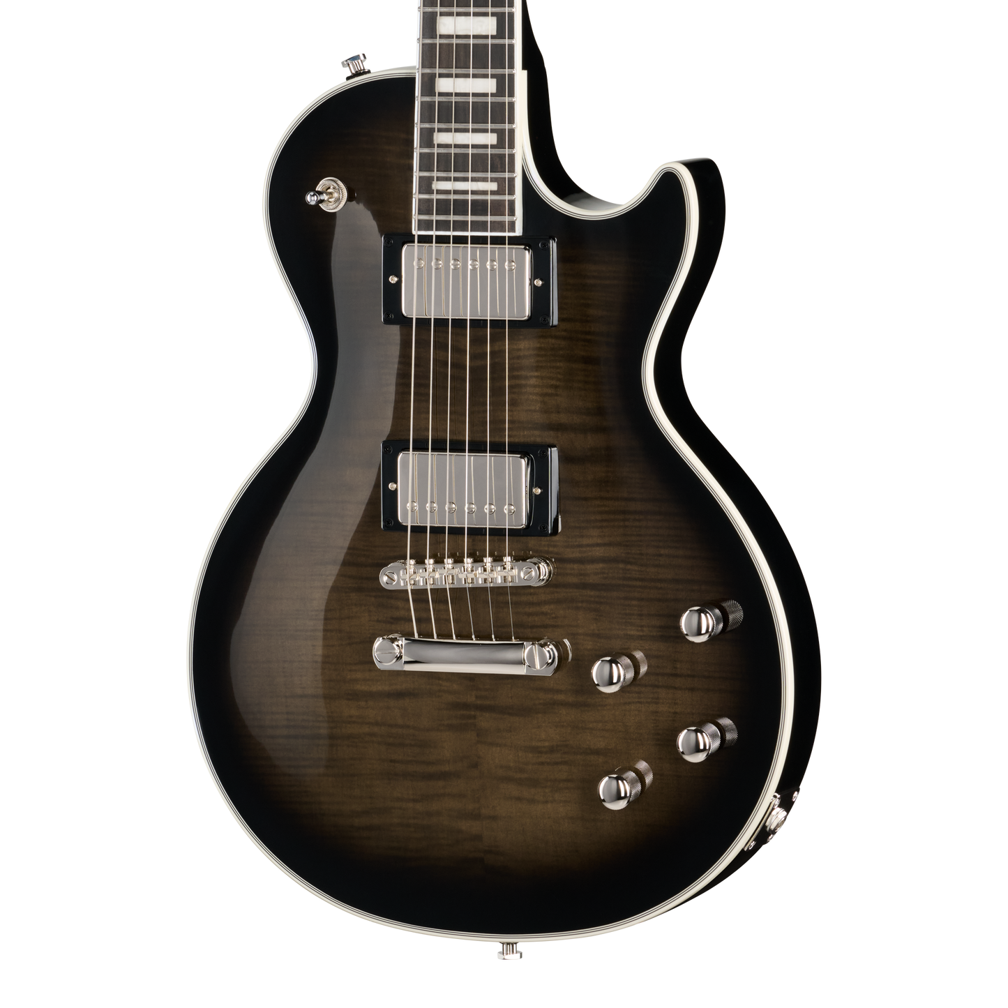 Epiphone Les Paul Custom Modern Figured, Translucent Ebony Burst, Exclusive Electric Guitar Epiphone