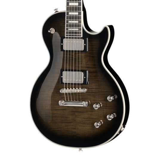 Epiphone Les Paul Custom Modern Figured, Translucent Ebony Burst, Exclusive Electric Guitar Epiphone