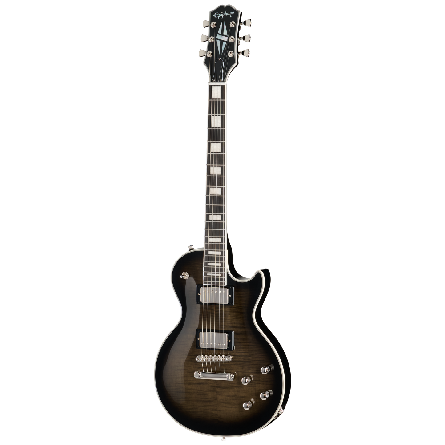 Epiphone Les Paul Custom Modern Figured, Translucent Ebony Burst, Exclusive Electric Guitar Epiphone