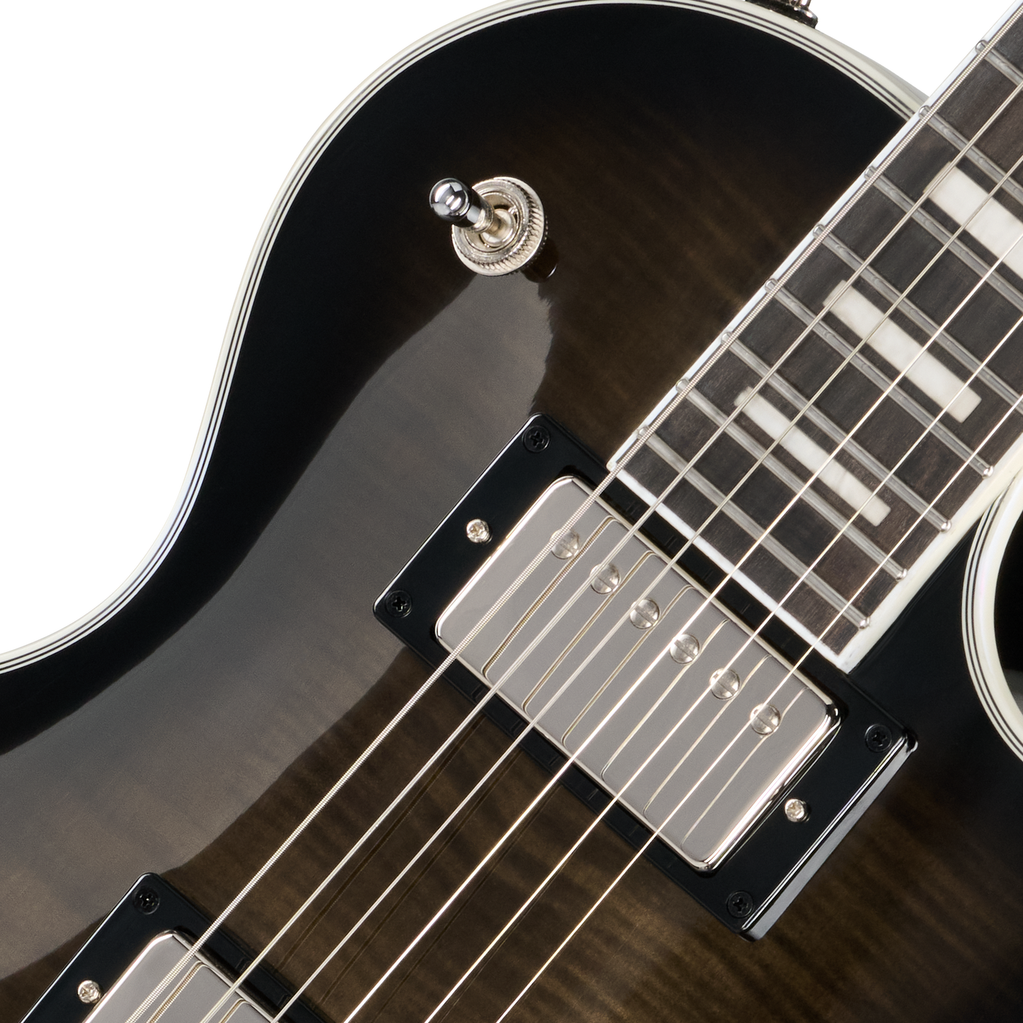 Epiphone Les Paul Custom Modern Figured, Translucent Ebony Burst, Exclusive Electric Guitar Epiphone