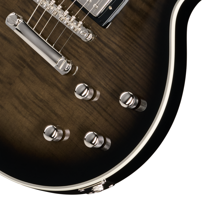 Epiphone Les Paul Custom Modern Figured, Translucent Ebony Burst, Exclusive Electric Guitar Epiphone