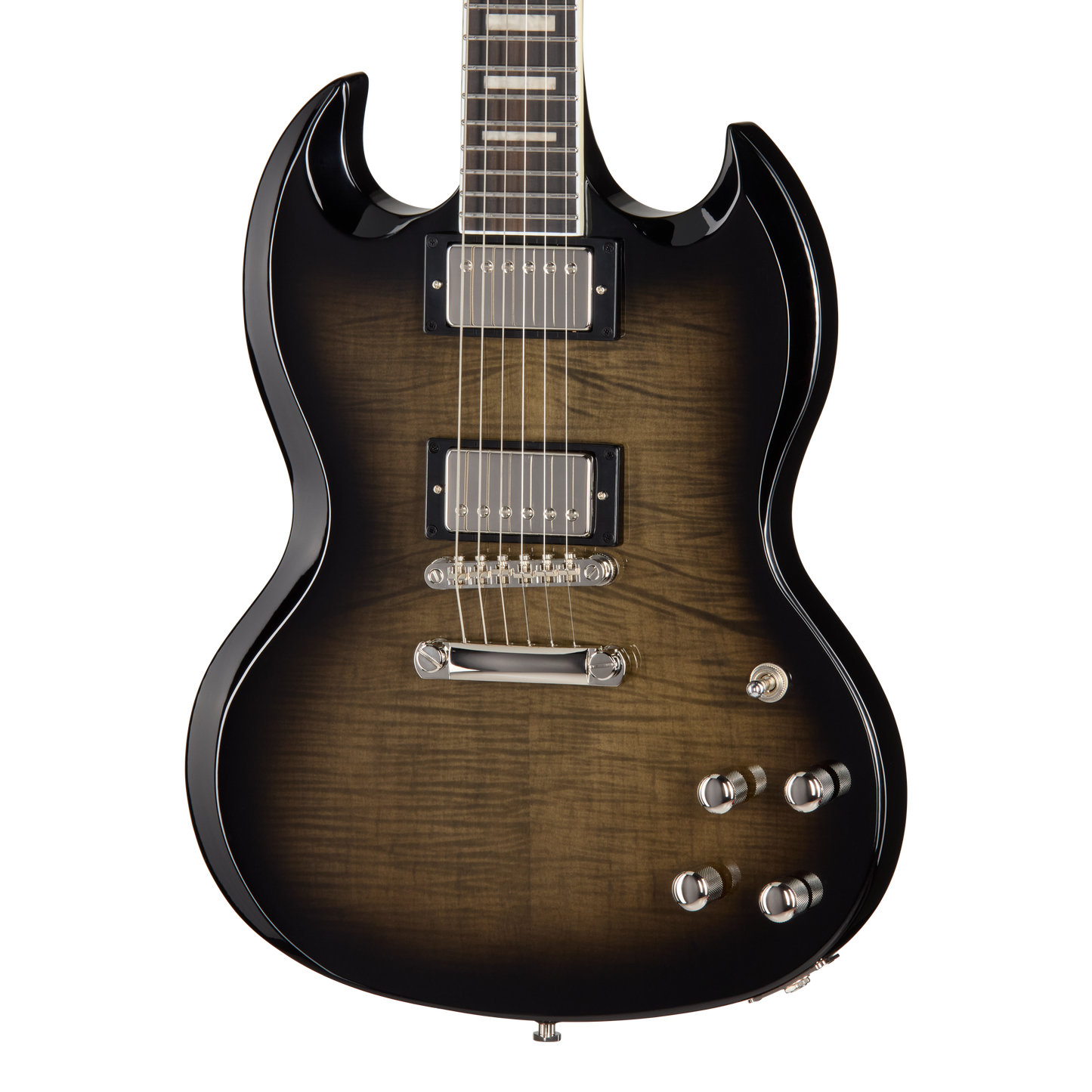 Epiphone SG Custom Modern Figured, Translucent Ebony Burst, Exclusive Electric Guitar Epiphone