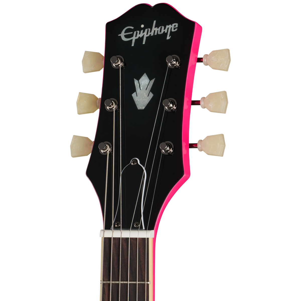 Guitar headstock with 'Epiphone' branding on a white background