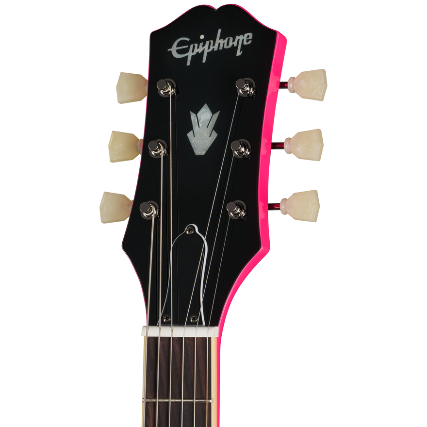 Guitar headstock with 'Epiphone' branding on a white background