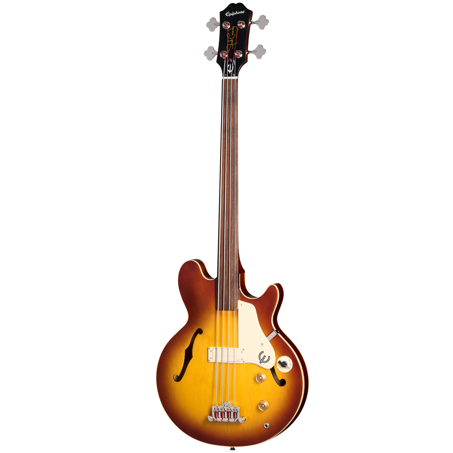 Epiphone Jack Casady Fretless Bass, Aged Royal Tan Electric Bass Epiphone