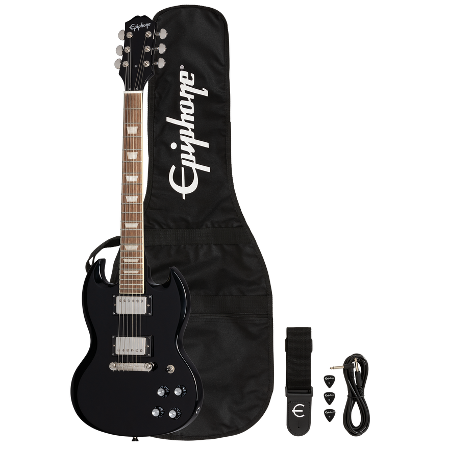 Epiphone Power Players SG (Incl. Gig bag, Cable, Picks) , Dark Matter Ebony Electric Guitar Epiphone