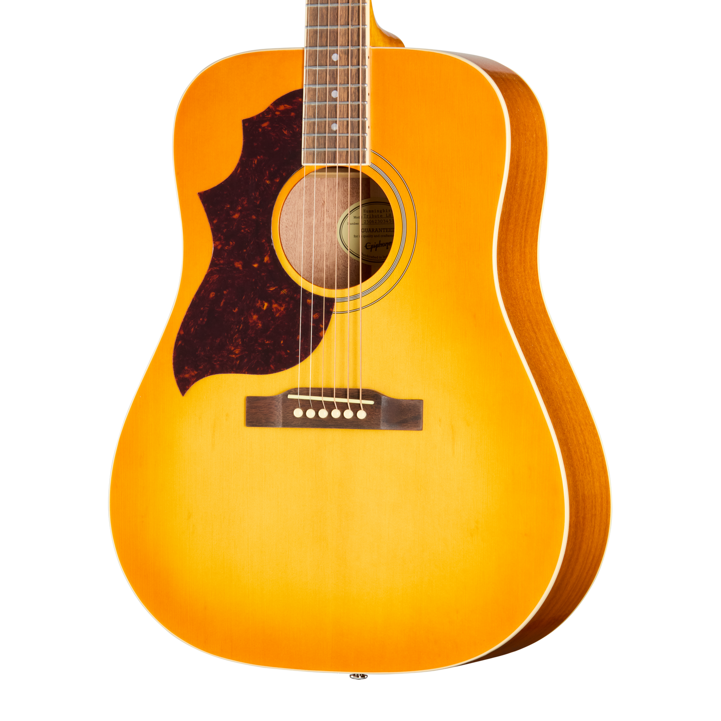 Epiphone Hummingbird Tribute, Left-Handed, Heritage Cherry Sunburst Acoustic Guitar Gibson