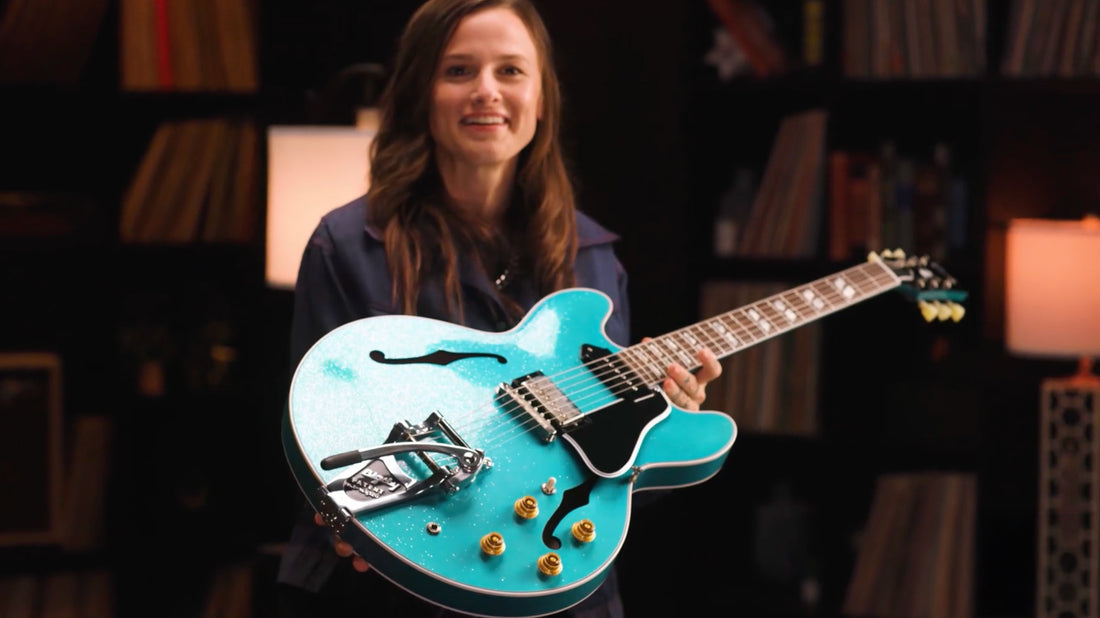 Emily Wolfe unboxes a Gibson Custom Select 1964 ES-345™ Reissue with Bigsby