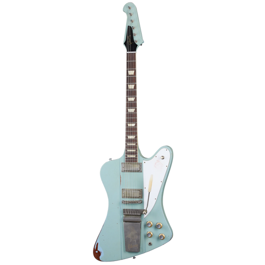 Gibson Custom 1963 Firebird V with Maestro Vibrola, Heavy Aged, Antique Frost Blue Electric Guitar Gibson Custom