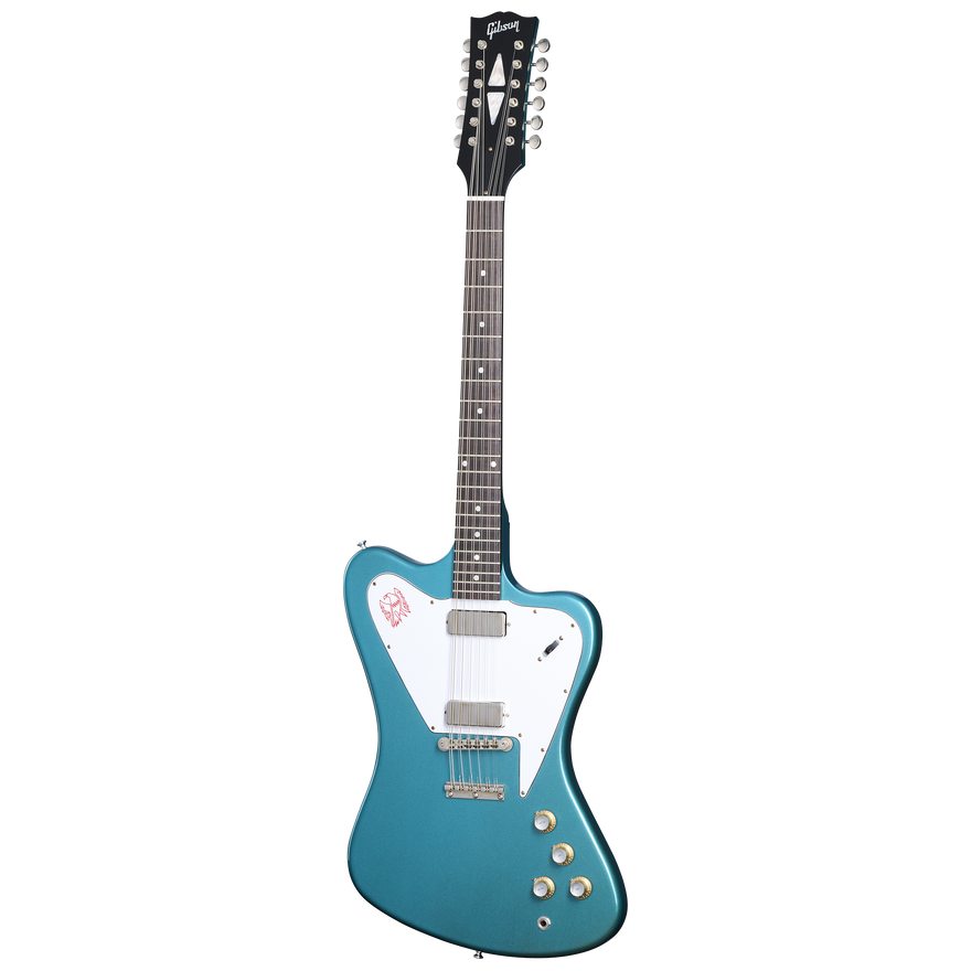 Gibson Custom 1965 Non-Reverse Firebird V 12-String Reissue, Aqua Mist VOS Electric Guitar Gibson Custom