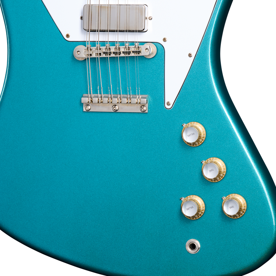 Gibson Custom 1965 Non-Reverse Firebird V 12-String Reissue, Aqua Mist VOS Electric Guitar Gibson Custom