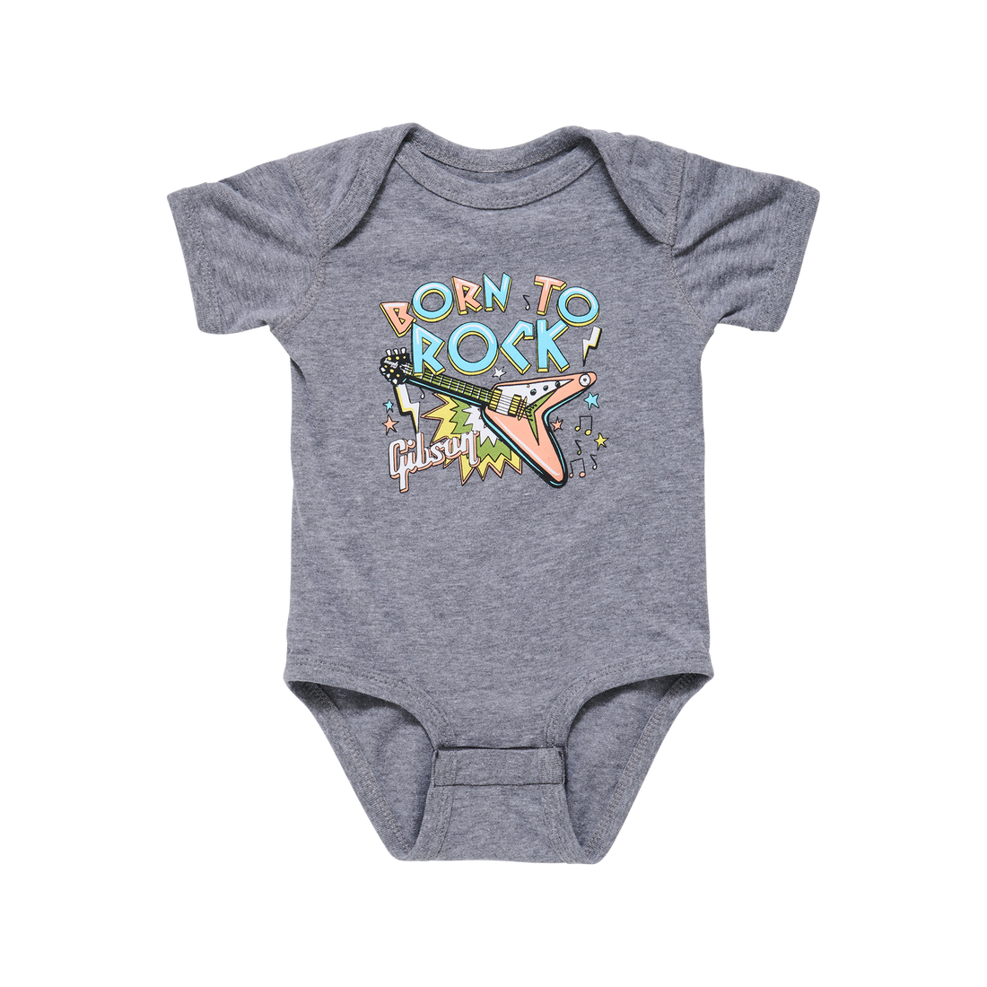 Gibson Born To Rock Baby Onesie Kids Gibson 3M Gray