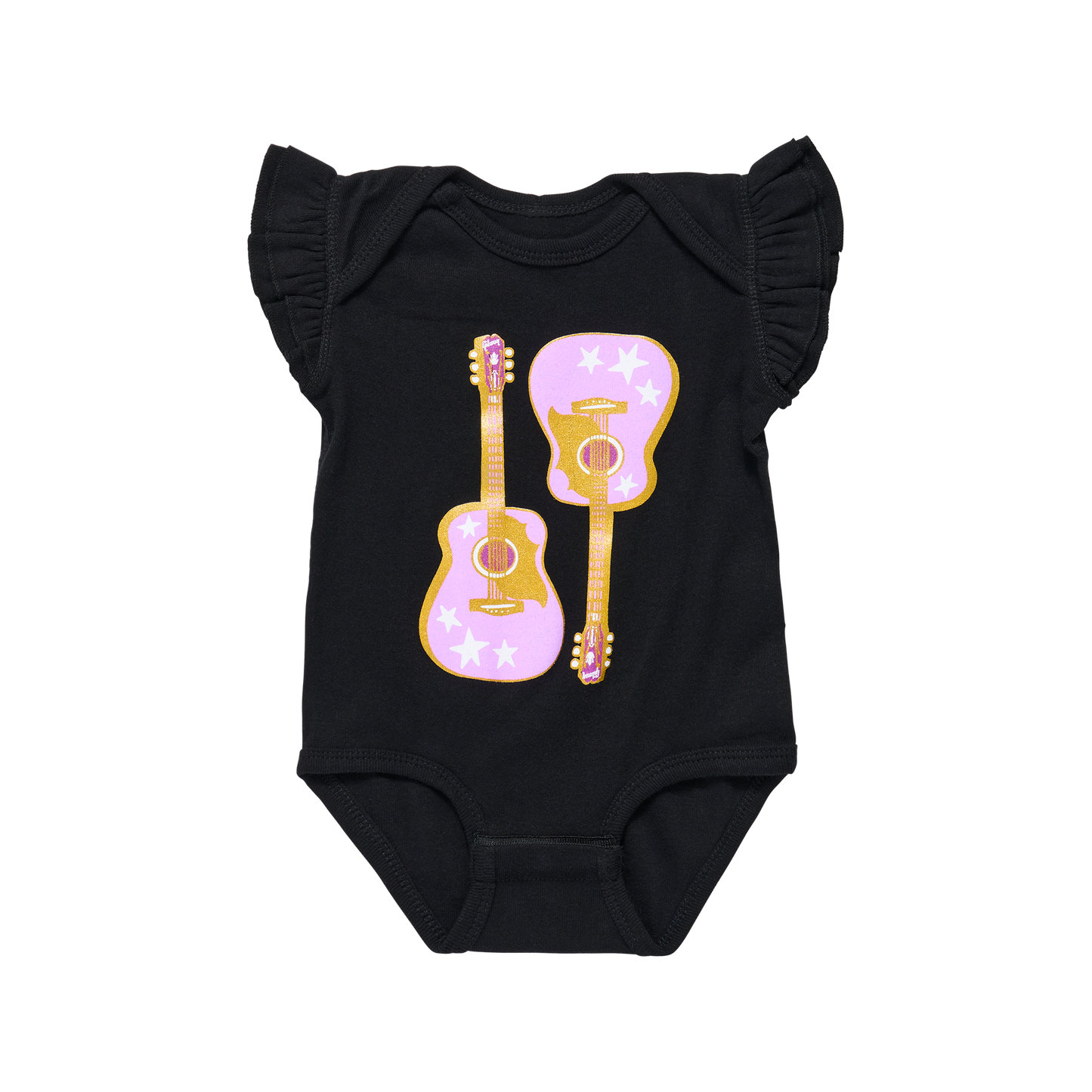 Gibson Pink Guitar Baby Onesie Kids Gibson 3M Black